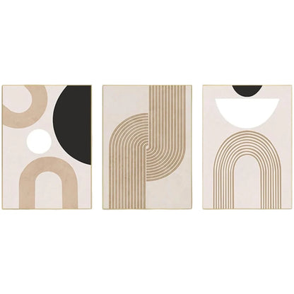 Boho Abstract Canvas Triptych 60x90cm | Set of Three Framed Wall Art Panels