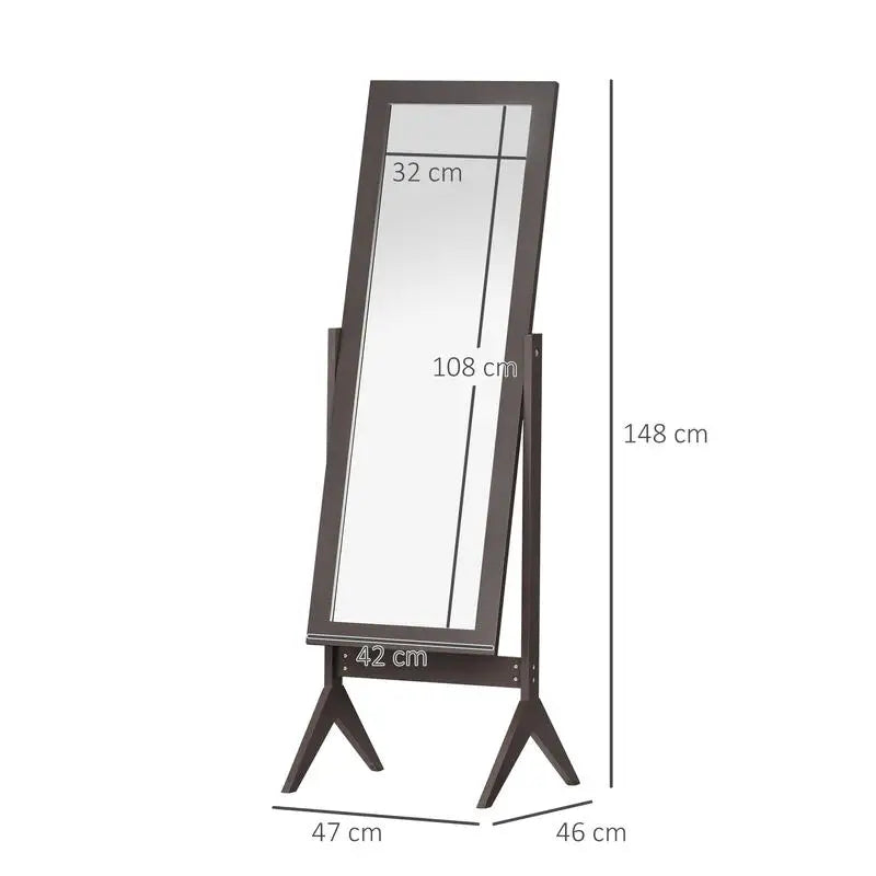 Tilting Full-Length Mirror 148cm | Freestanding Cheval Mirror for Bedroom & Dressing Room
