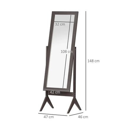 Tilting Full-Length Mirror 148cm | Freestanding Cheval Mirror for Bedroom & Dressing Room