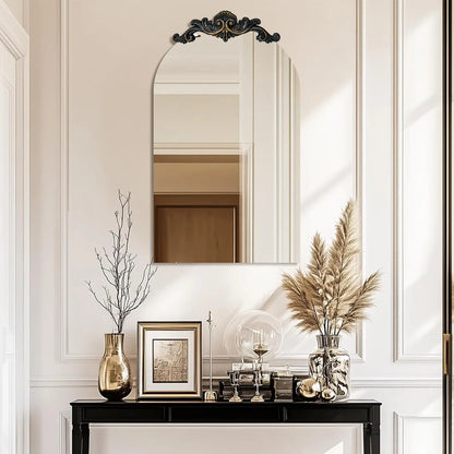 Arched Wall Mirror 60x120cm | Tall Arch Mirror with Ornate Crest