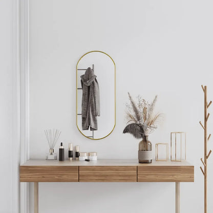 Oval Wall Mirror 80x35cm | Slim Gold, Black or Silver Framed Oval Mirror
