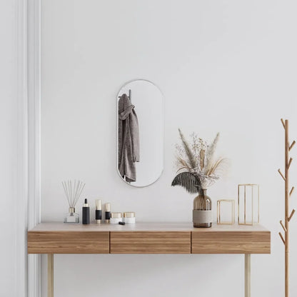Oval Wall Mirror 80x35cm | Slim Gold, Black or Silver Framed Oval Mirror