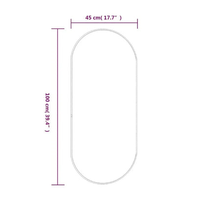 Oval Wall Mirror 80x35cm | Slim Gold, Black or Silver Framed Oval Mirror