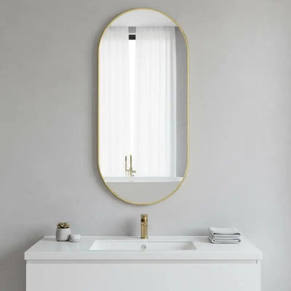 Oval Wall Mirror 80x35cm | Slim Gold, Black or Silver Framed Oval Mirror