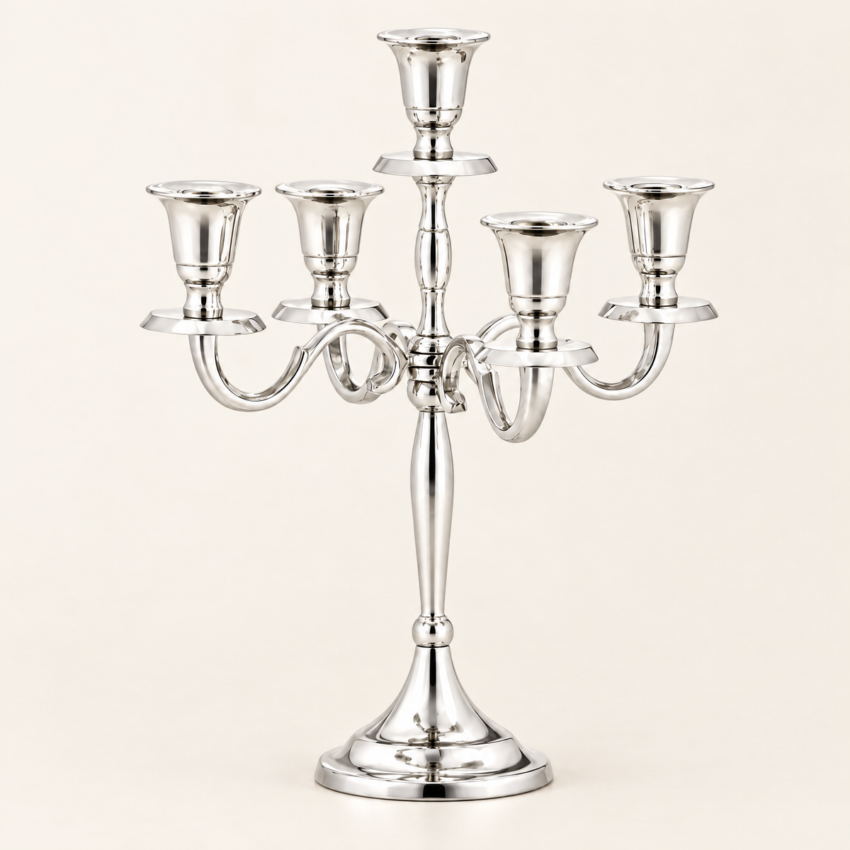 Silver five-arm candelabra
