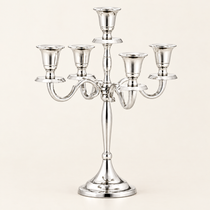 Silver five-arm candelabra