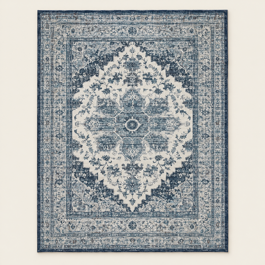 Pestävä vintage-matto 120 x 170 cm, sininen